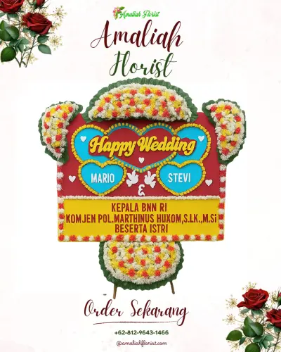 Karangan Papan Bunga Pernikahan di Banyudono